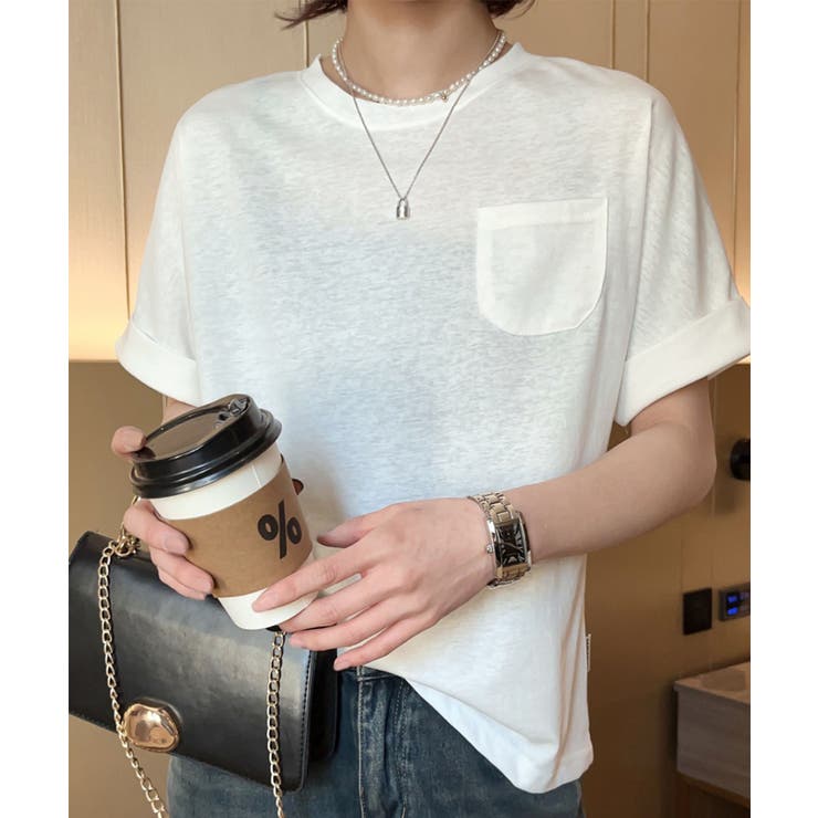 【Banico】シンプルポケット付きTシャツ | aimoha  | 詳細画像15 