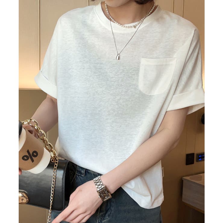 【Banico】シンプルポケット付きTシャツ | aimoha  | 詳細画像17 