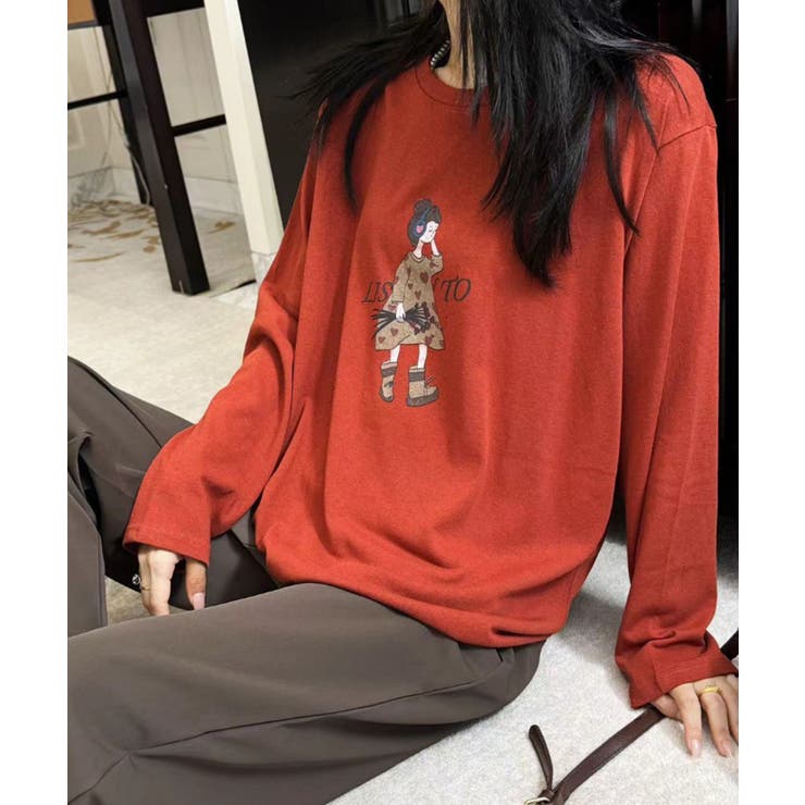 イラストプリントロングスリーブTシャツ | aimoha  | 詳細画像6 