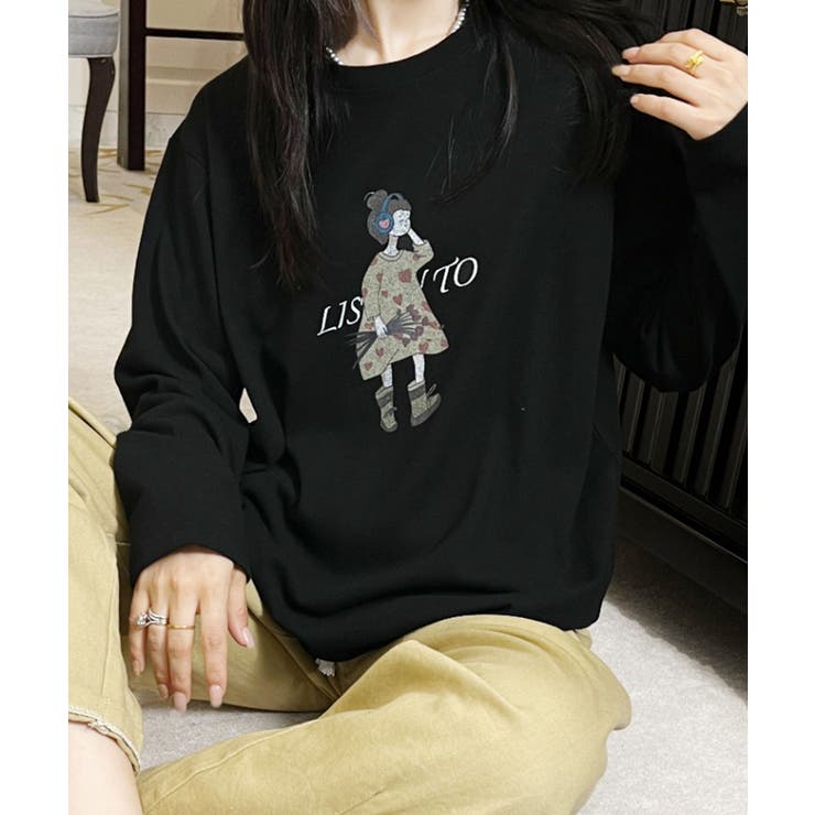 イラストプリントロングスリーブTシャツ | aimoha  | 詳細画像7 
