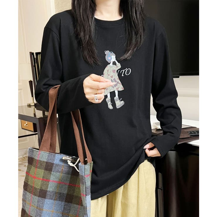イラストプリントロングスリーブTシャツ | aimoha  | 詳細画像9 