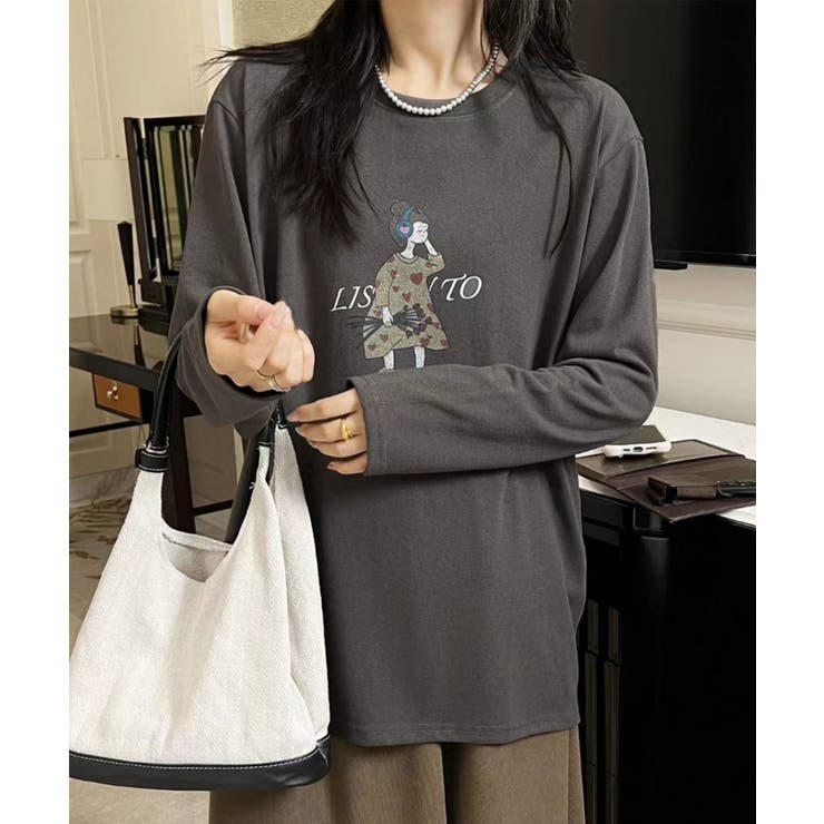 イラストプリントロングスリーブTシャツ | aimoha  | 詳細画像10 