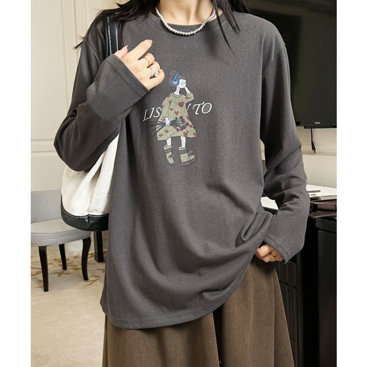 イラストプリントロングスリーブTシャツ | aimoha  | 詳細画像11 