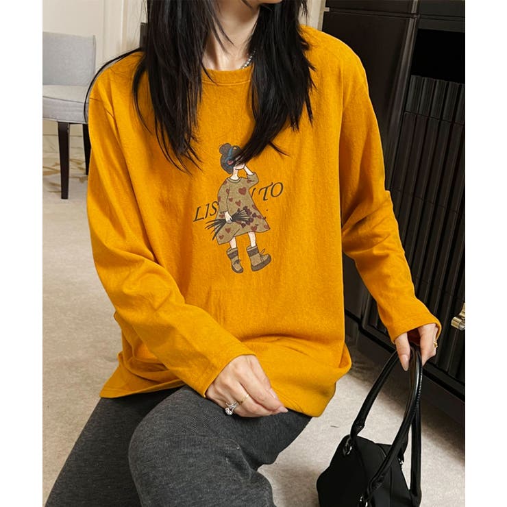 イラストプリントロングスリーブTシャツ | aimoha  | 詳細画像1 