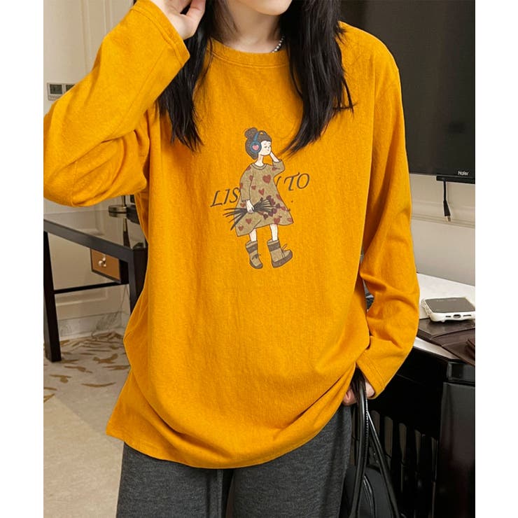 イラストプリントロングスリーブTシャツ | aimoha  | 詳細画像3 