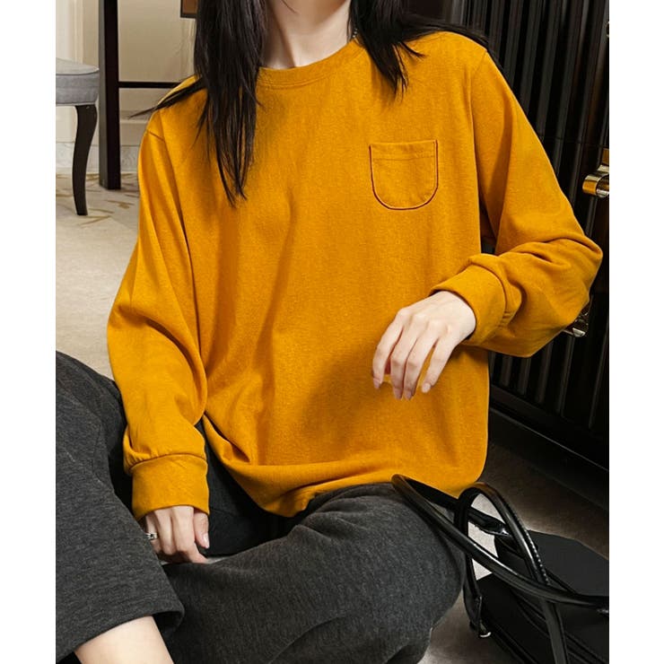 ポケット付きシンプルロングスリーブTシャツ | aimoha  | 詳細画像15 