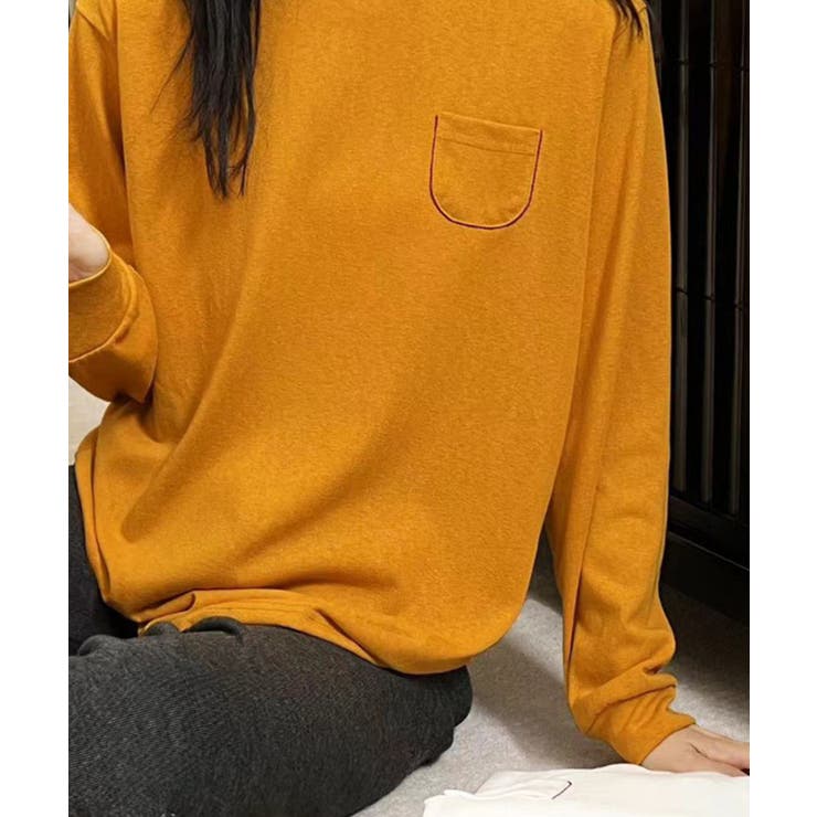 ポケット付きシンプルロングスリーブTシャツ | aimoha  | 詳細画像16 