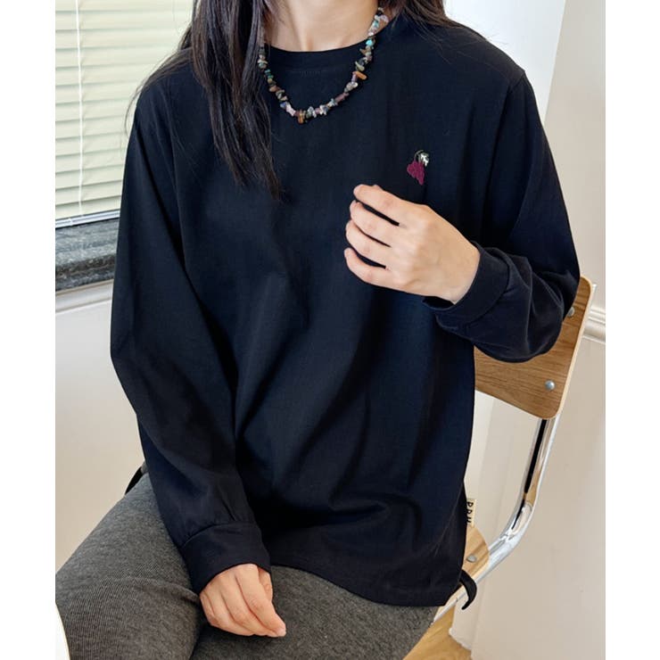 ポイント刺繍ロングスリーブTシャツ | aimoha  | 詳細画像12 