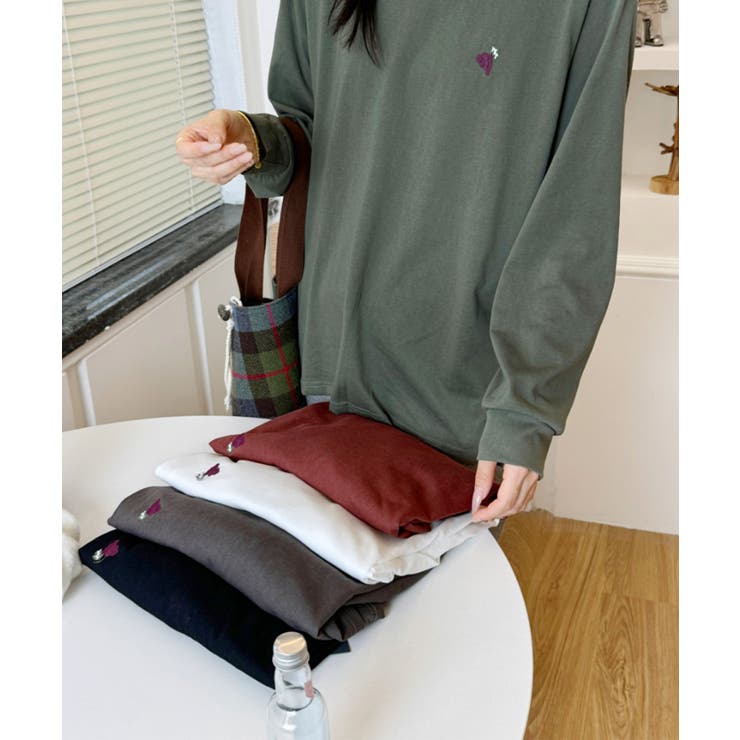ポイント刺繍ロングスリーブTシャツ | aimoha  | 詳細画像16 