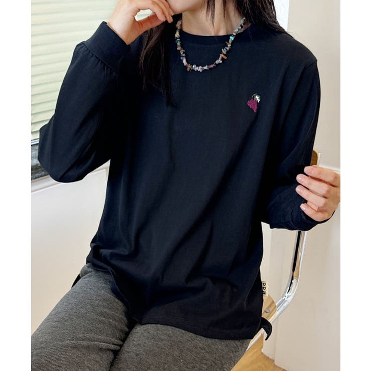 ポイント刺繍ロングスリーブTシャツ | aimoha  | 詳細画像2 
