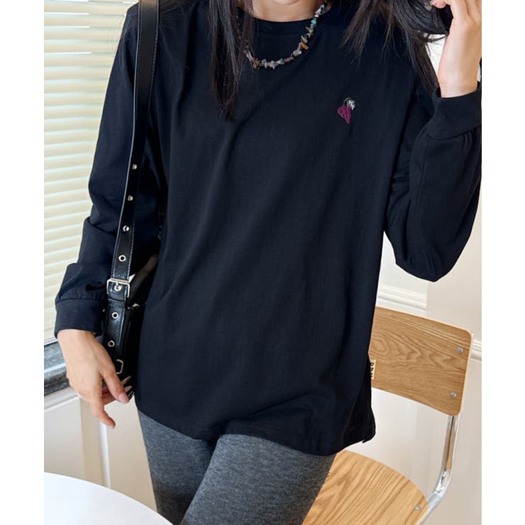 ポイント刺繍ロングスリーブTシャツ | aimoha  | 詳細画像3 