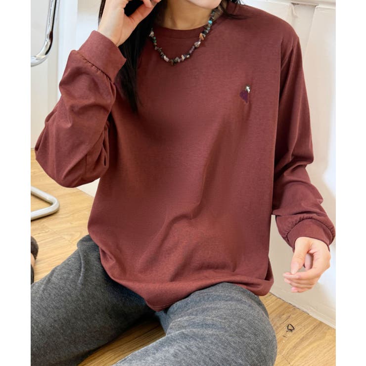 ポイント刺繍ロングスリーブTシャツ | aimoha  | 詳細画像5 