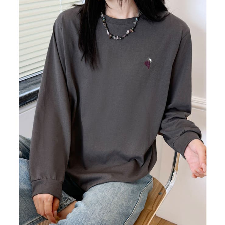 ポイント刺繍ロングスリーブTシャツ | aimoha  | 詳細画像8 