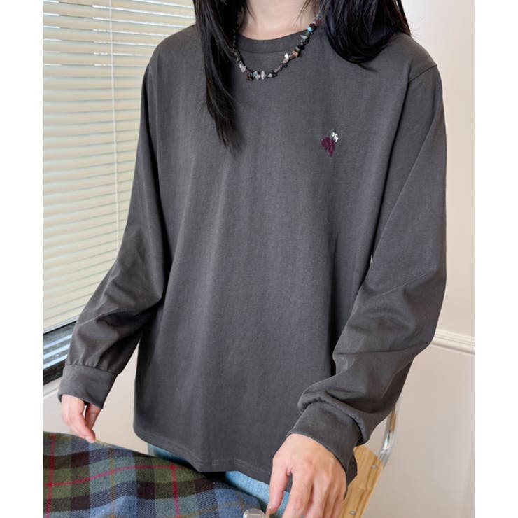 ポイント刺繍ロングスリーブTシャツ | aimoha  | 詳細画像9 