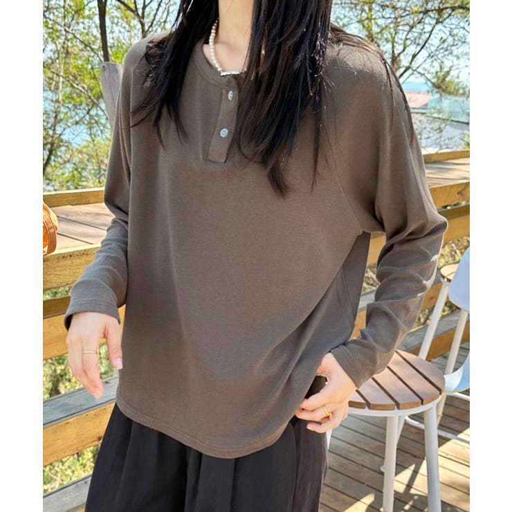 ヘンリーネック長袖Tシャツ | aimoha  | 詳細画像8 