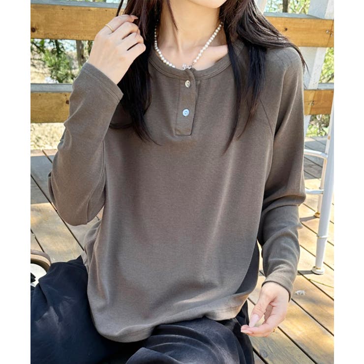ヘンリーネック長袖Tシャツ | aimoha  | 詳細画像9 