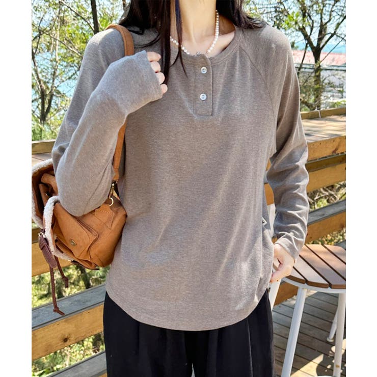 ヘンリーネック長袖Tシャツ | aimoha  | 詳細画像10 