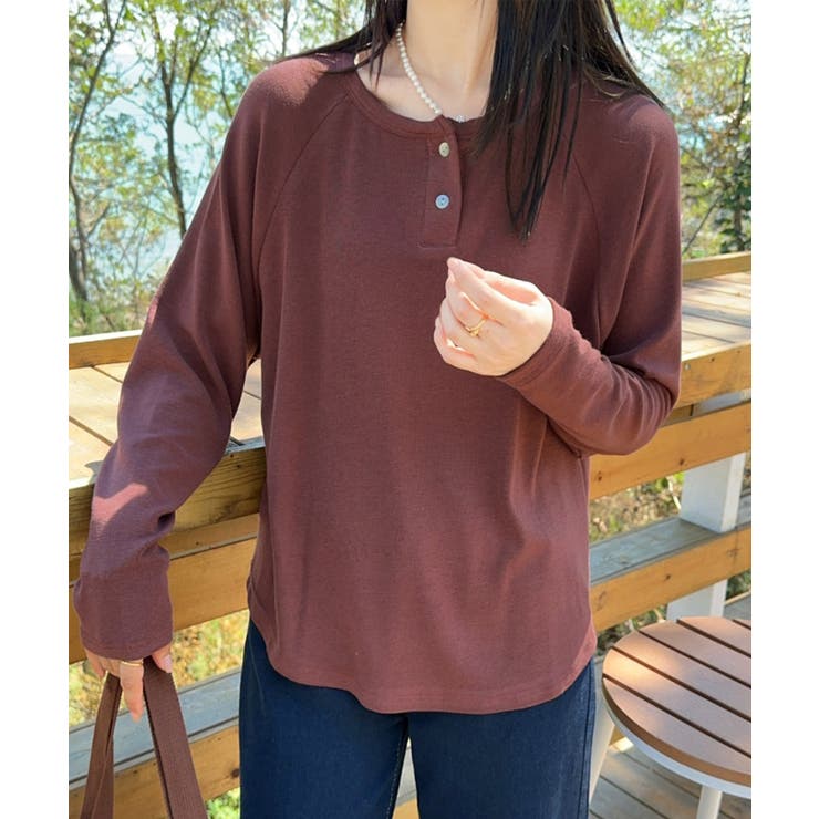 ヘンリーネック長袖Tシャツ | aimoha  | 詳細画像3 
