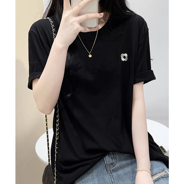 ロゴデザインシンプル半袖Tシャツ | aimoha  | 詳細画像18 