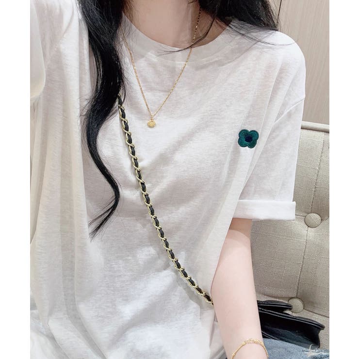 ホワイト | ロゴデザインシンプル半袖Tシャツ | aimoha 