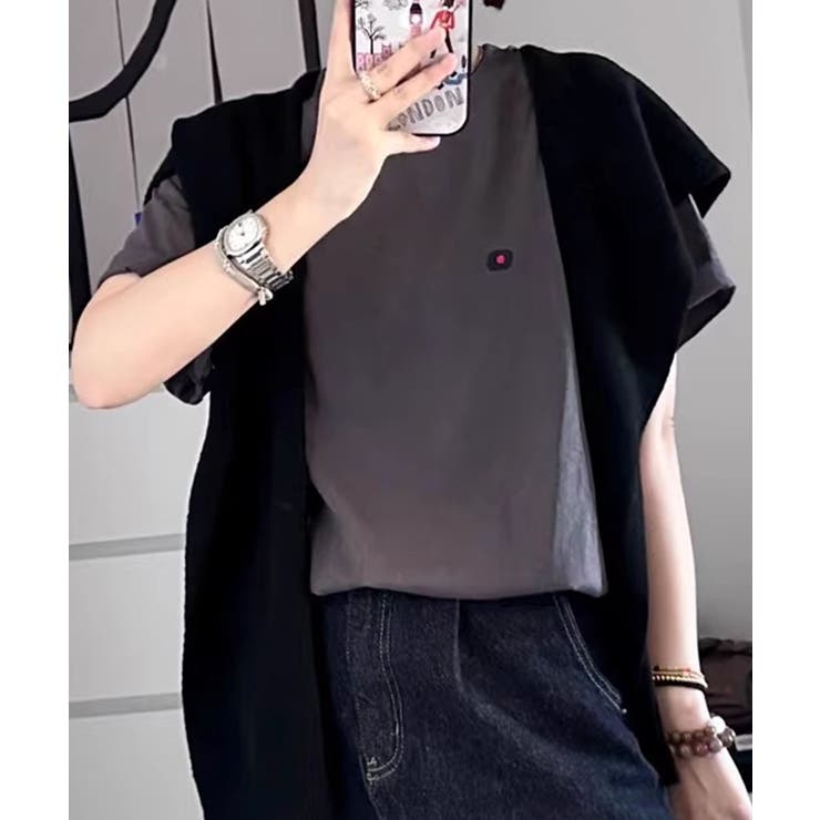 ロゴデザインシンプル半袖Tシャツ | aimoha  | 詳細画像30 