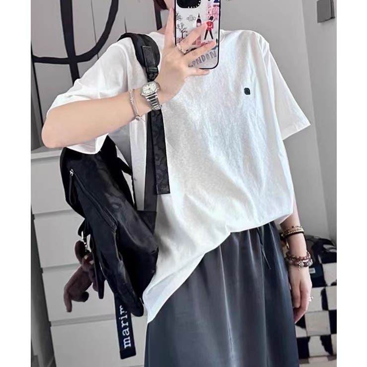 ロゴデザインシンプル半袖Tシャツ | aimoha  | 詳細画像33 