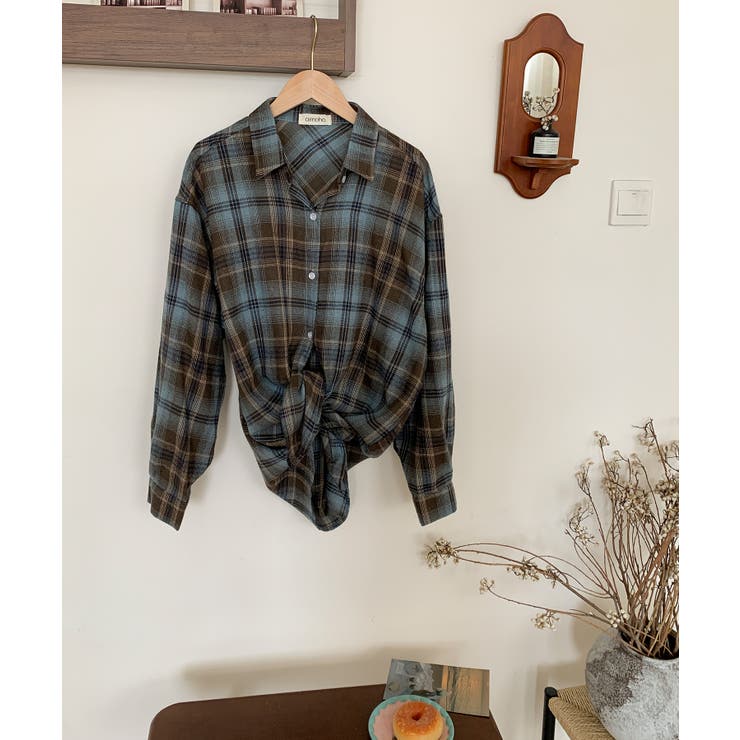 ビッグシルエット チェックシャツ チュニック | aimoha  | 詳細画像20 