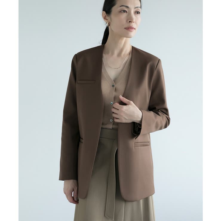 チョコ | 【DECADECLASSIC】ノーカラー ジャケット | DECADECLASSIC