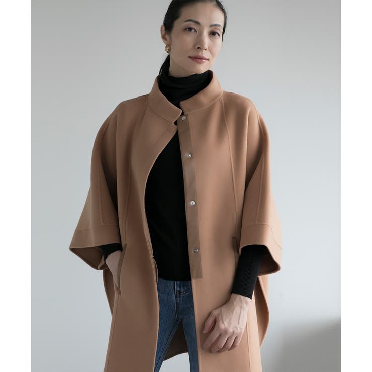 キャメル | 【DECADE CLASSIC】ベルト付きステンカラーコート | DECADECLASSIC