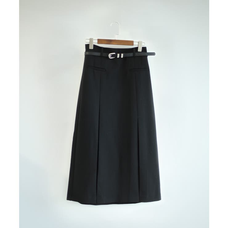 ブラック | 【DECADECLASSIC】ベルト付きプリーツスカート | DECADECLASSIC