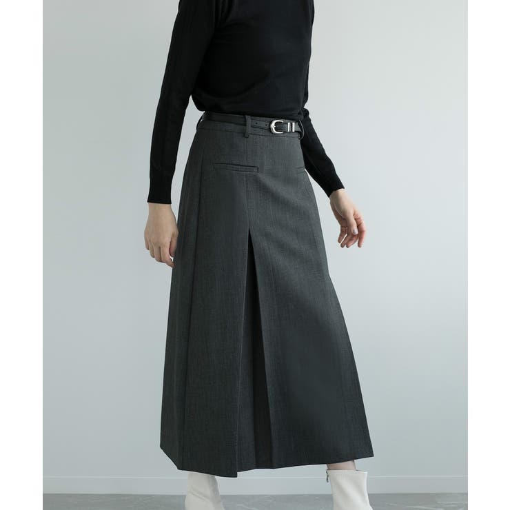 グレー | 【DECADECLASSIC】ベルト付きプリーツスカート | DECADECLASSIC