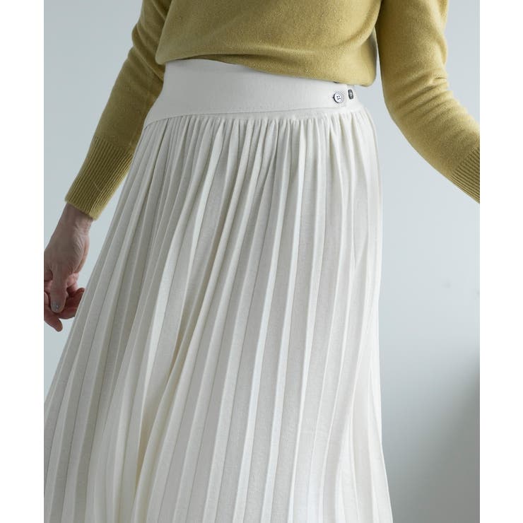 ホワイト | 【DECADECLASSIC】ニットプリーツスカート | DECADECLASSIC