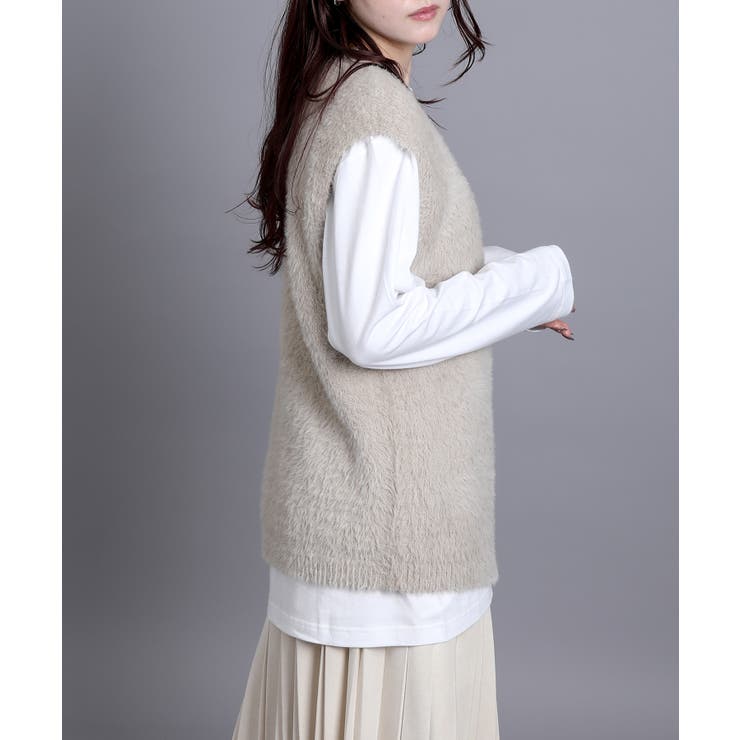 5Gシャギーロングニットベスト | aimoha  | 詳細画像13 