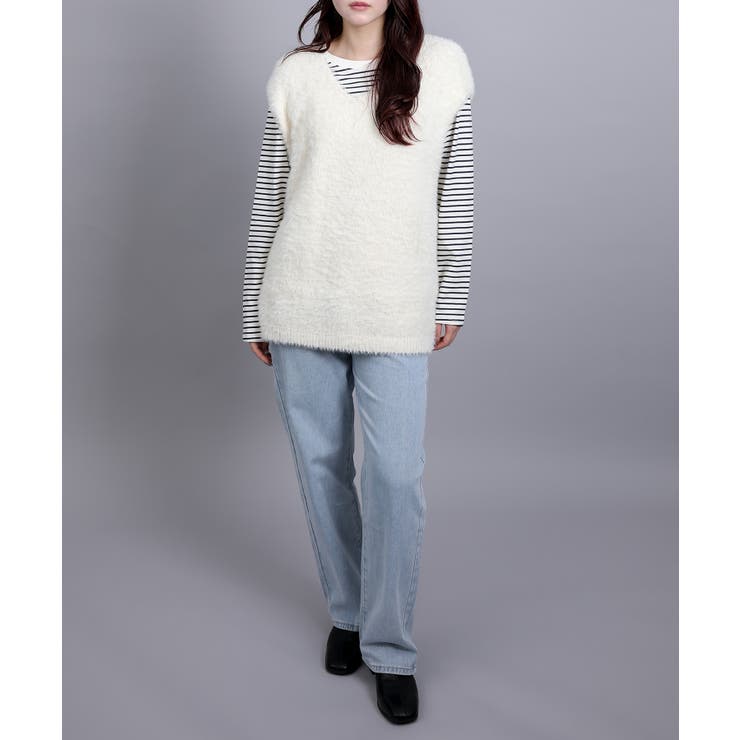 5Gシャギーロングニットベスト | aimoha  | 詳細画像7 