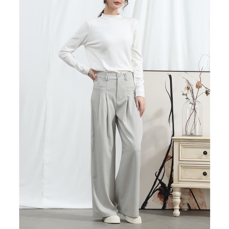 ベージュ | aimoha/ストレートレッグワイドレッグパンツ | aimoha 