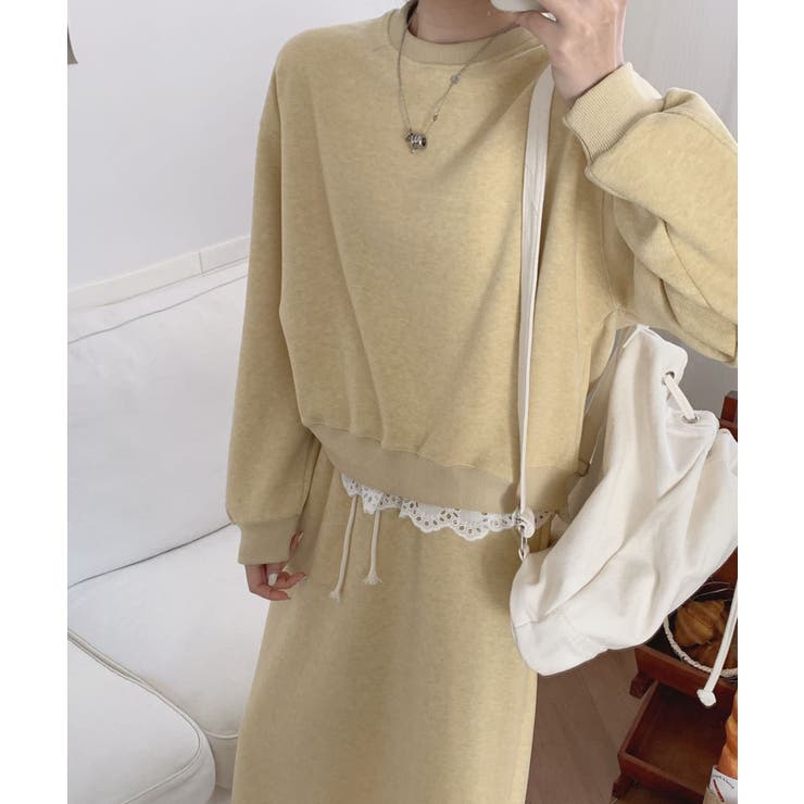 レースデザインセットアップ スウェット＋ロングスカート | aimoha  | 詳細画像12 