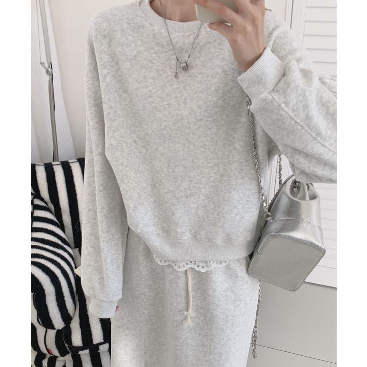 レースデザインセットアップ スウェット＋ロングスカート | aimoha  | 詳細画像16 