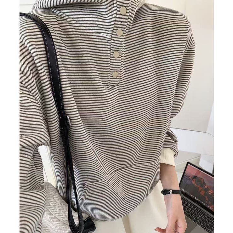 チェックデザインボタンフーディ | aimoha  | 詳細画像7 