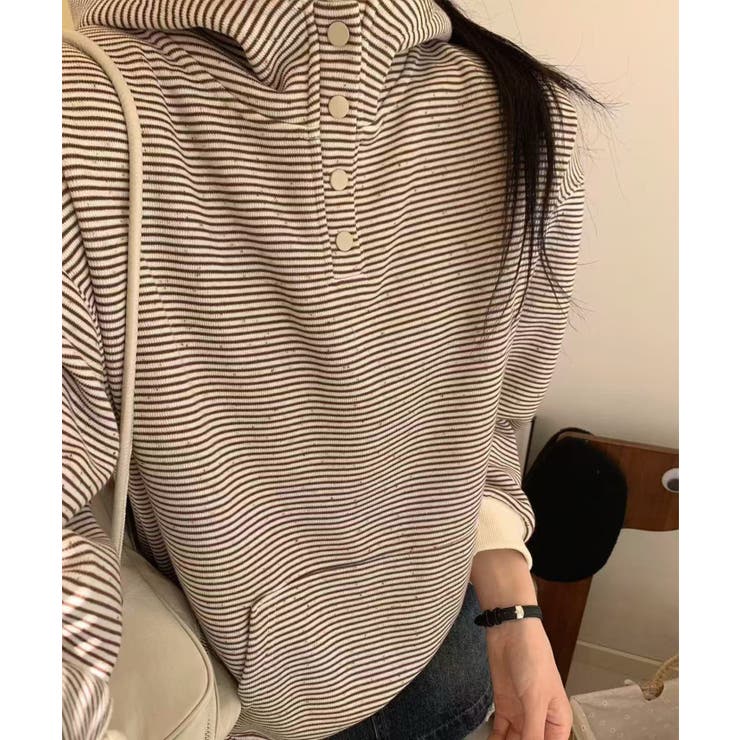 チェックデザインボタンフーディ | aimoha  | 詳細画像11 