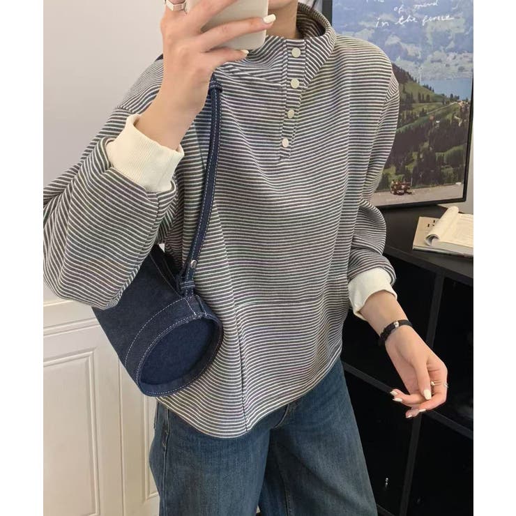 チェックデザインボタンフーディ | aimoha  | 詳細画像12 