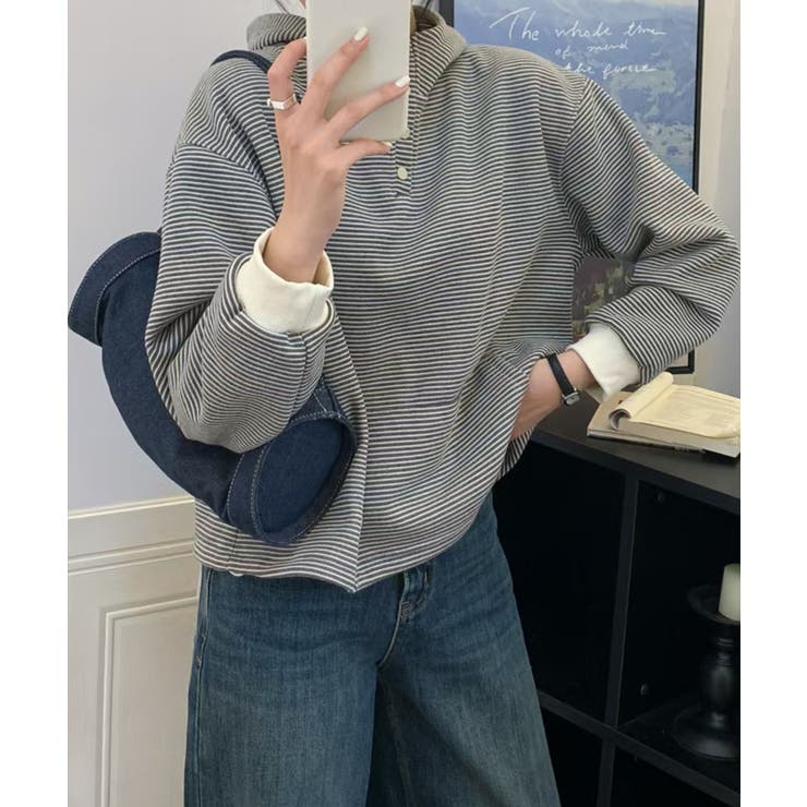 チェックデザインボタンフーディ | aimoha  | 詳細画像13 