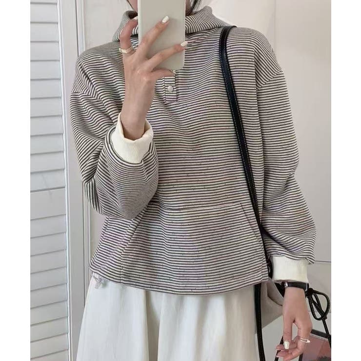 チェックデザインボタンフーディ | aimoha  | 詳細画像18 