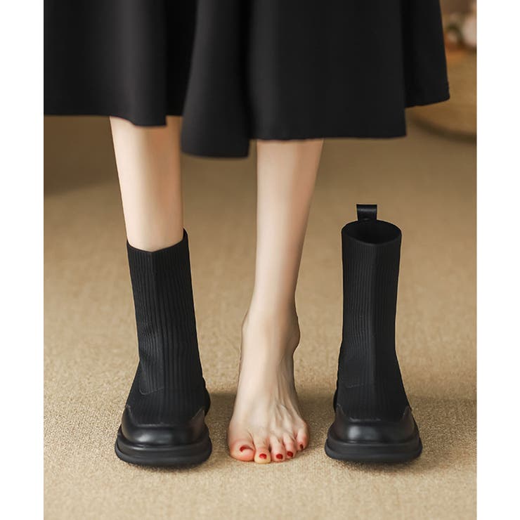 【shoes365】リブニットブーツ【AW】 | aimoha  | 詳細画像7 