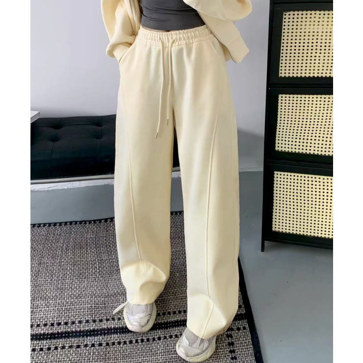 ライトベージュ | ジョガーシルエット スウェットパンツ | aimoha 