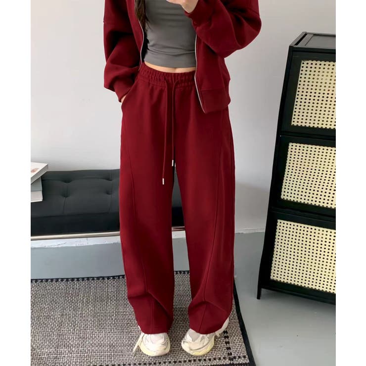 レッド | ジョガーシルエット スウェットパンツ | aimoha 