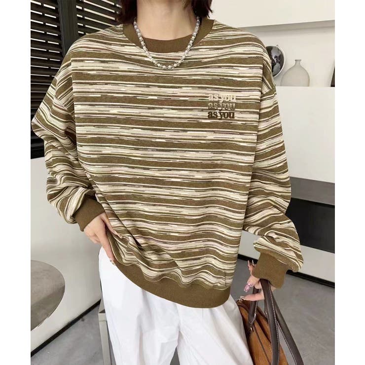 オーバーシルエット マルチボーダー プルオーバー | aimoha  | 詳細画像8 