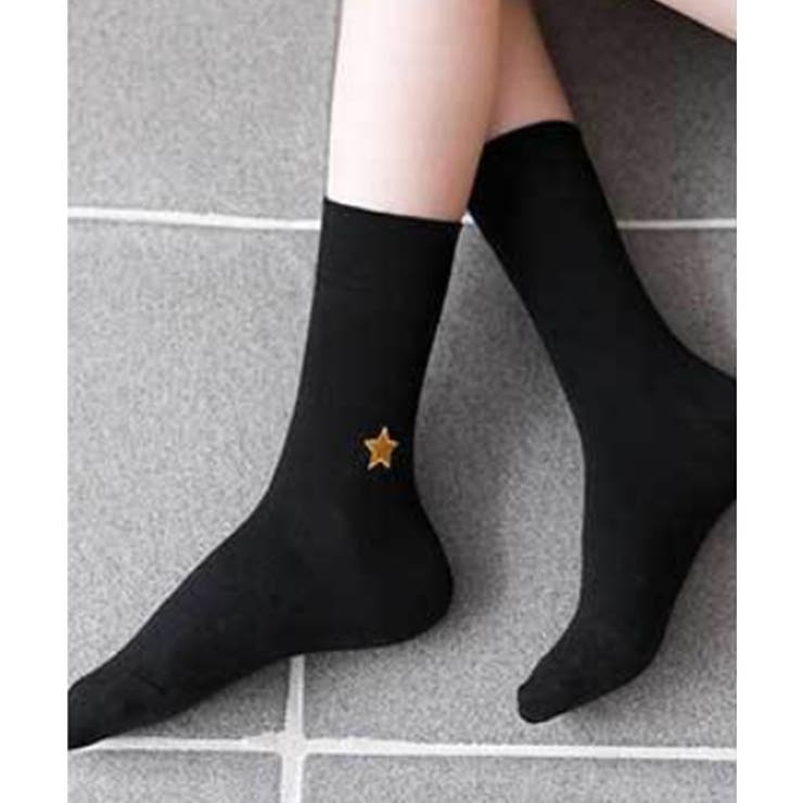 ワンポイント刺繍 靴下 レディース[品番：XT000003713]｜aimoha