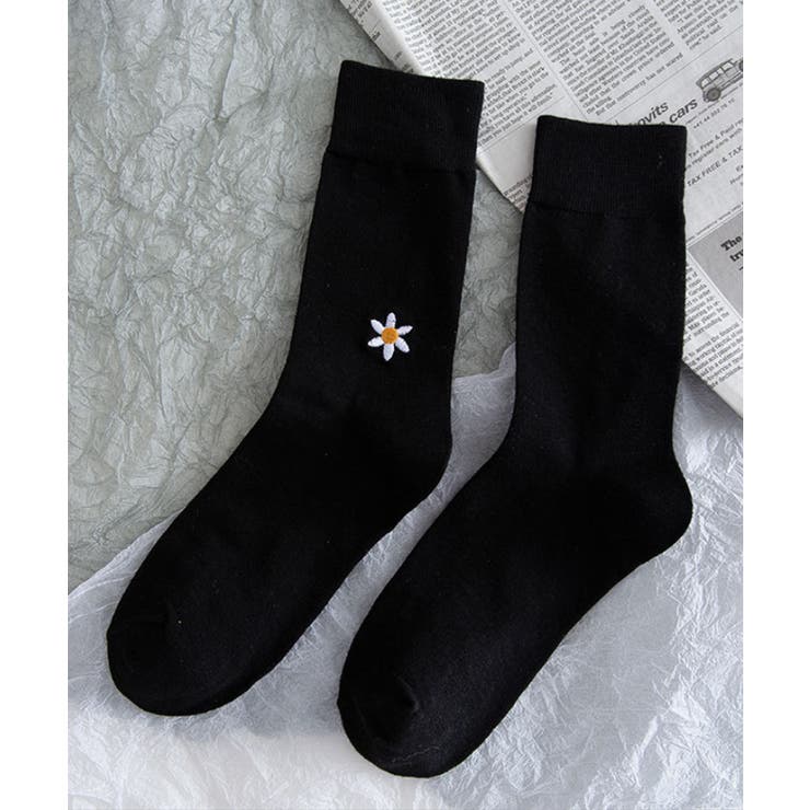 ワンポイント刺繍 靴下 レディース[品番：XT000003713]｜aimoha