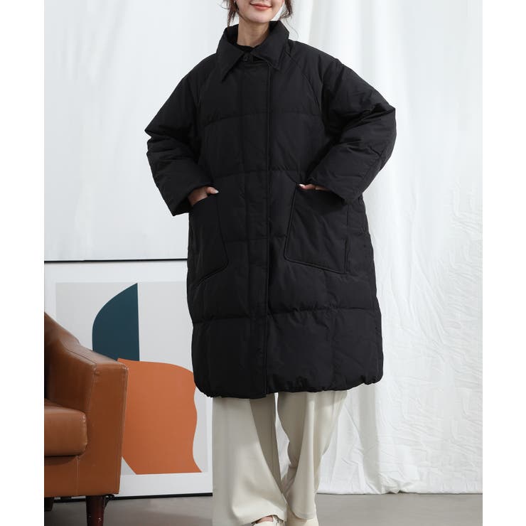 Banico】襟つきロングダウンジャケット[品番：XT000011296]｜aimoha