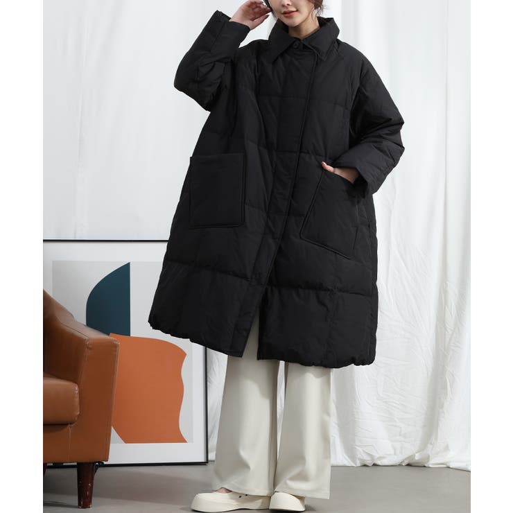 Banico】襟つきロングダウンジャケット[品番：XT000011296]｜aimoha